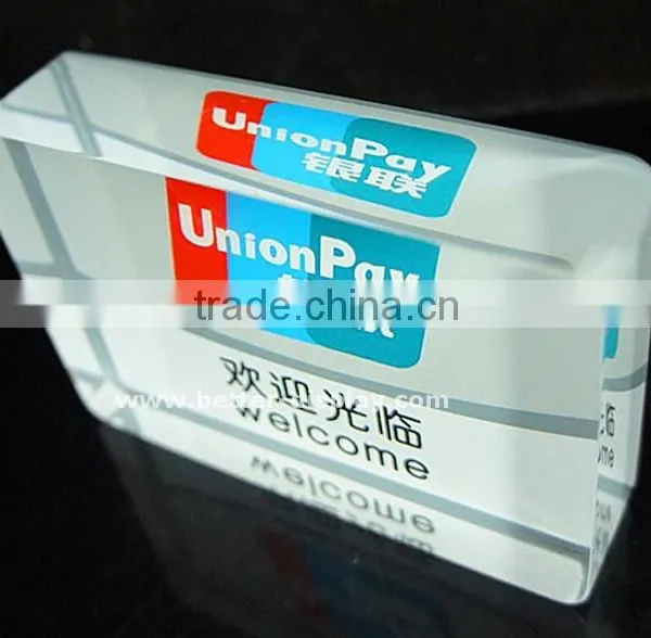 Custom Unique Acrylic Clear Glass Logo Sticker Label Nameplate photo-3