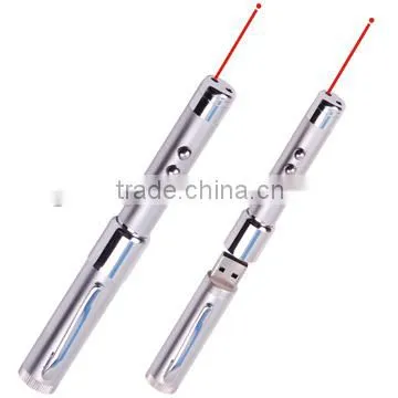 Promotional Gift Cheap Promo USB Flash Drive Twist Ball Pen With Laser Pointer and LED Light