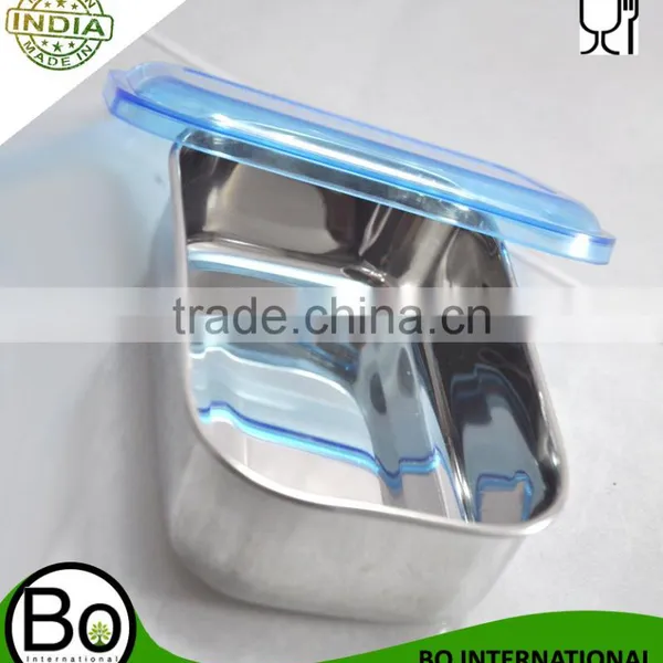 Stainless Steel Tiffin Box With Plastic Lid Blue Cap photo-2