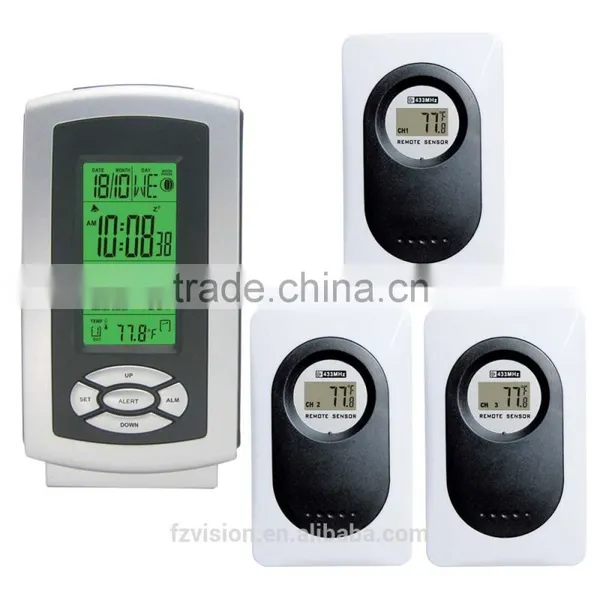 Wilreless Backlight Weather Station With Indoor Thermometer Hygrometer Outdoor 3 Remote Transmitter for Weather Forcast