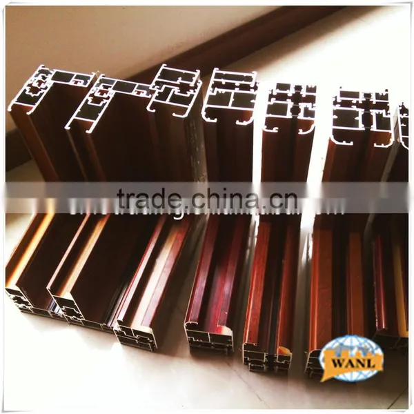 Wood Grain Finish/wood Colour Aluminium Profile for Curtain Wall photo-5