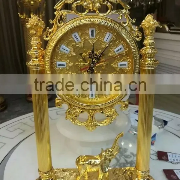 Beautiful Gilded Bronze French Bell Pendulum Desk Clock, Black Marble Desk Clock photo-4