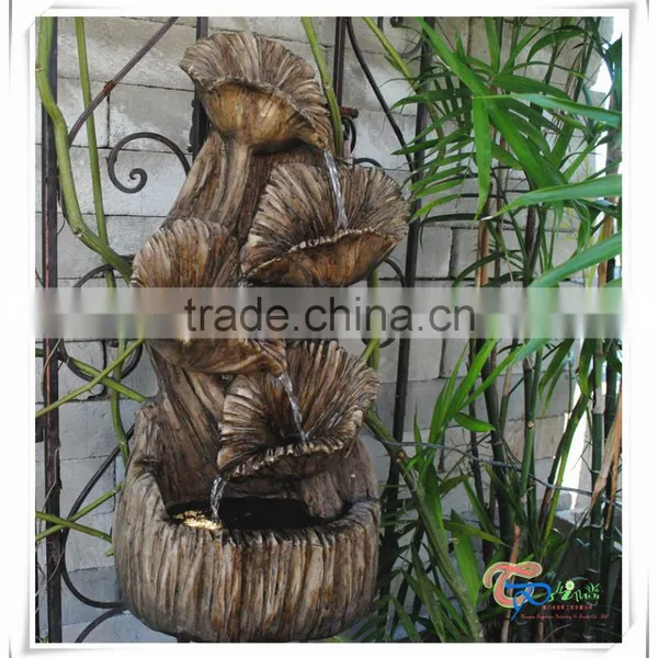 Home Imitation Wood Flower Indoor Wall Water Fountains photo-5