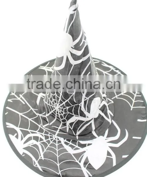 Halloween Costume Cobweb Wizard Black Witch Hat photo-2