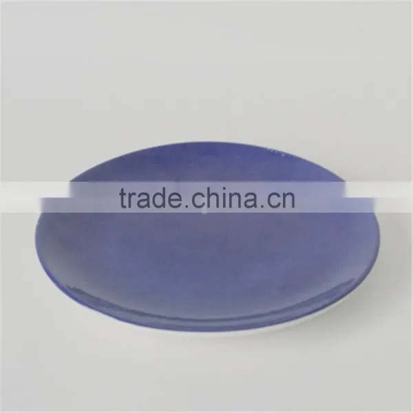 Color Glazed Porcelain Coupe Shape Dinner Plate photo-2