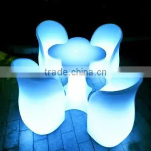 Best Seller Rechargeable 62*66*82cm LED Tables and Chairs for Outdoor Party / Luminous Theme Festival Item photo-2