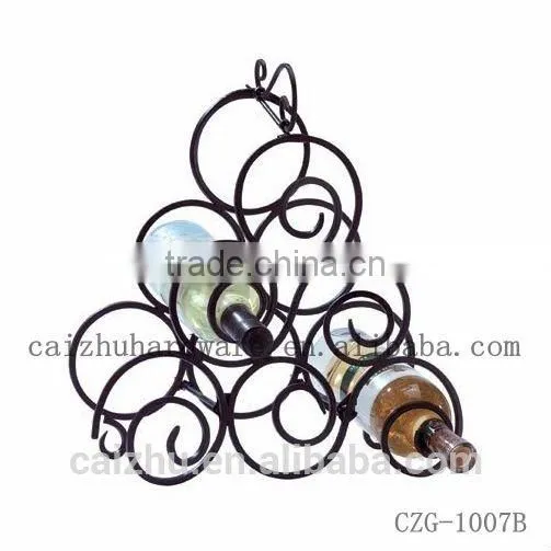 Black Scroll Metal Wine Floating Wine Rack