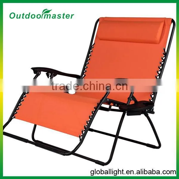 Patio Double Chair Folding Lounge With 2 Cup Holders photo-2