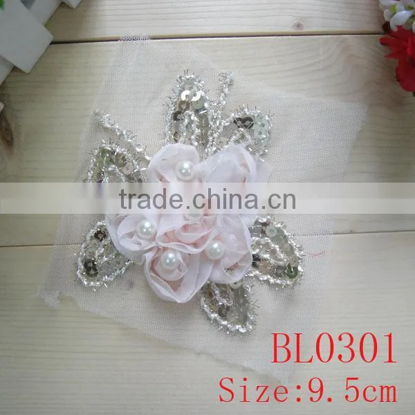 Vintage Beautiful Two Colors Available Sequin Rhinestone Applique for Wedding Dress photo-4