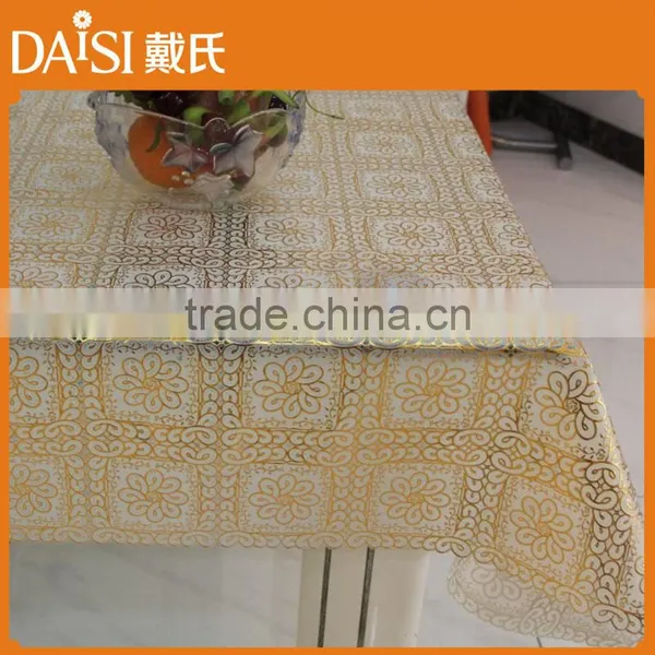 137CM*20M Beautiful and Elegant Golden PVC Lace Table Cloth photo-5