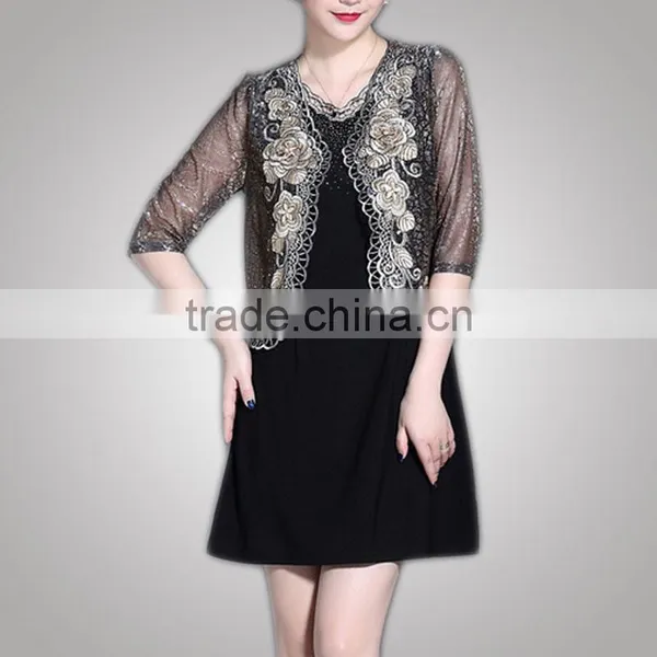 Fancy Design Hot Selling Good Quality Plus Size Mother Of The Bride Dress With Jacket Chinese Clothing Manufacturer photo-6