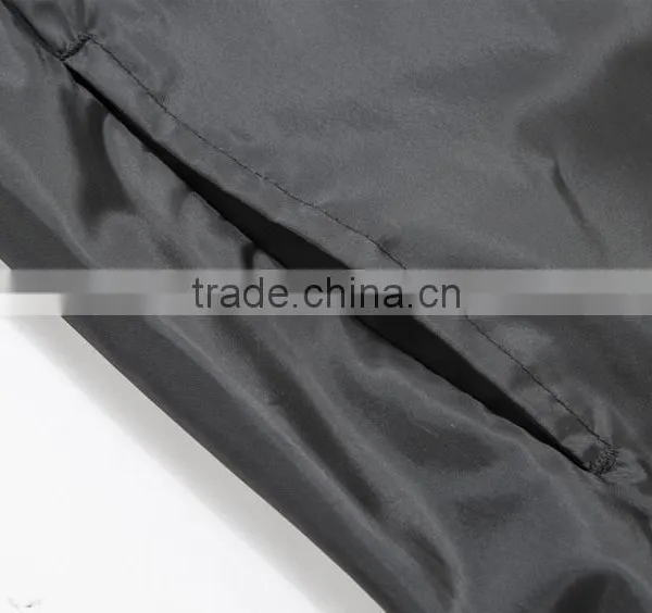 Manufacturer From Jiangxi Men's Waterproof Jacket Black Color Open Fly With Zipper 100% Polyester AC Coated With 1x1 Rib photo-5