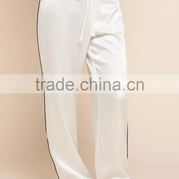 Fashion Suraa Embroidered Pyjama Piping Pocket Long Sleeve Silk Pajamas Set For Women Sleepwear With High Quality photo-4