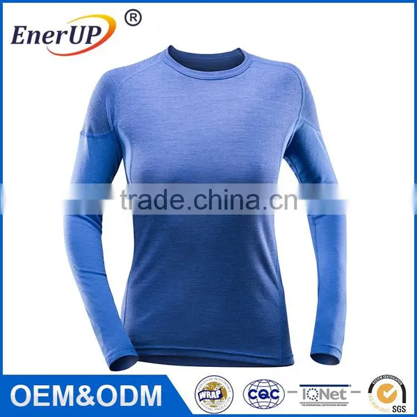 OEM Quick Dry Plain Slim Fit Antibacterial Long Sleeve Shirts Apparel Woman for Gym photo-4