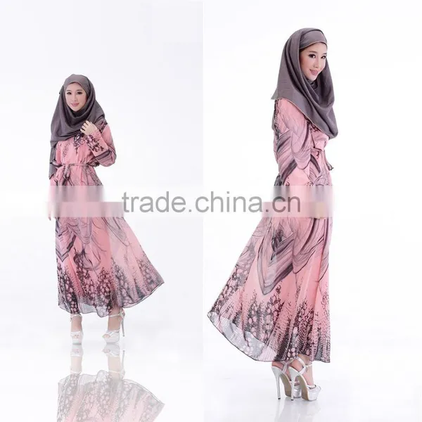 Latest Design Thailand Indonesia Women Dress Muslim Dress Long Sleeve Dress photo-2