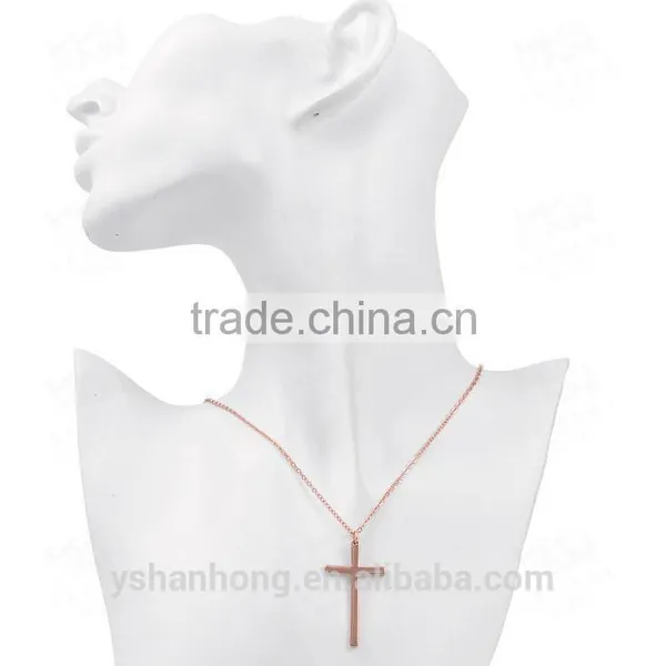 Creative Rose Gold Cross Pendant Necklace photo-5