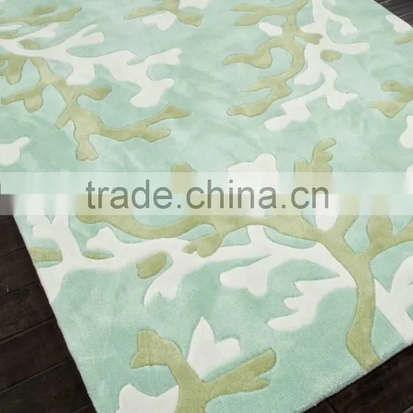 Turquoise Blue-White Area Rug photo-2