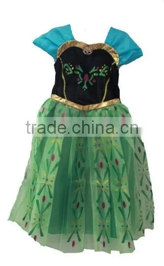 Kids Girls Princess ANNA Dress Queen Cosplay Costume Fancy Dress&Crown photo-2
