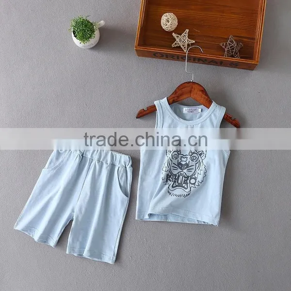 Wholesale Summer Cotton Printing Kids t Shirt With Pants Set photo-3
