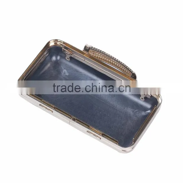 Iron Based Alloy Kiss Clasp Purse Frame Rectangle Gold Plated (Can Hold Ss10 Pointed Back Rhinestone) 17.7cm(7") x 11.5cm(4 4/8" photo-2