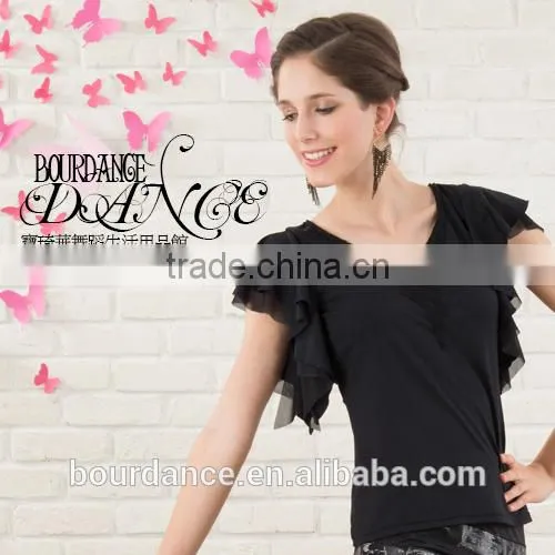 Tiered Asymmetical Flounced Sleeves Ballroom Wear/ballroom Wear photo-2