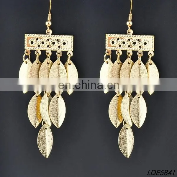 Gold Leaf Fringe Earring Leaf Earring