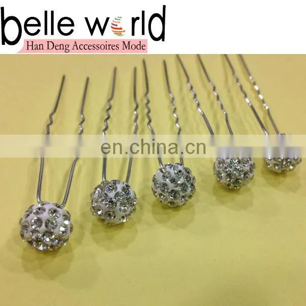 Round Hair Pin Stick Hair Bun Hair Fork With Stone