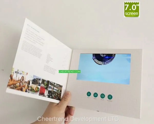 Fashional Folder Paper Card 7 Inch LCD Screen Card / Video Greeting Card / Video Brochure/video Book photo-3