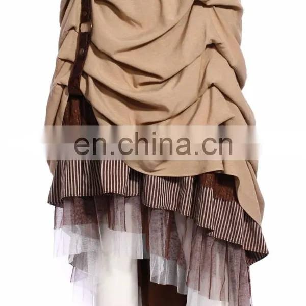 Steampunk Long Asymetrical Style Layered Skirt photo-3