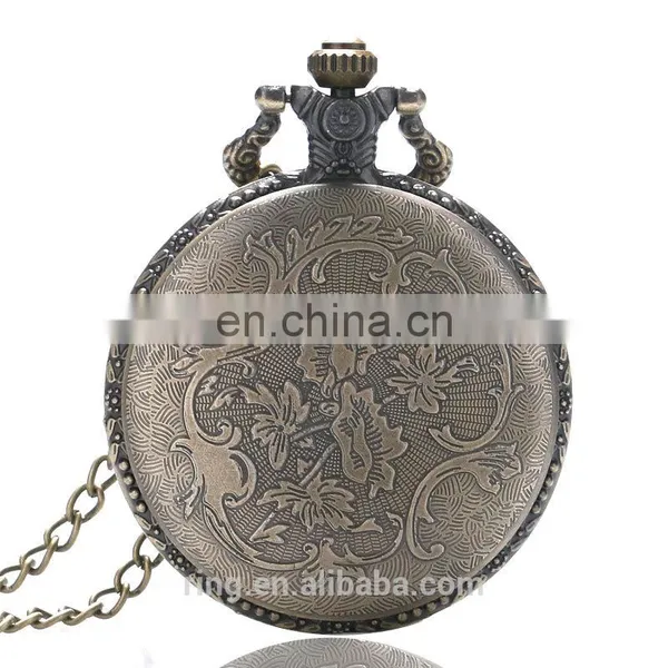 Vintage Fashion Ladies Stars Moon Flip Pocket Watch Necklace Chain Watch photo-6
