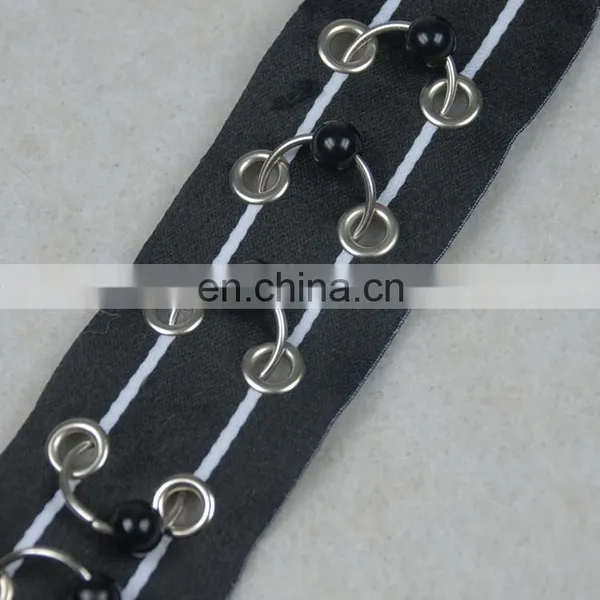 Decorative Embroidery Eyelet Trim With Beaded Pearl photo-4