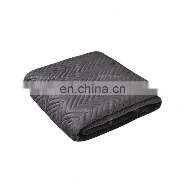 Hotel Bedding King Luxury Coverlet Comforter Set Yarn Dyed Grey Euro Sham Velvet Bedding photo-5