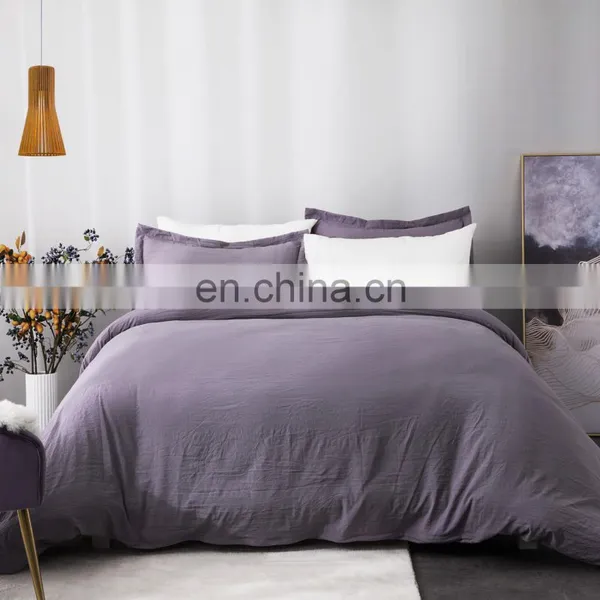 Naturelife Washed Duvet Cover Set 90x90 Full Queen Size With Zipper Closure Ultra Soft Hypoallergenic Comforter Cover Sets 3pcs photo-2