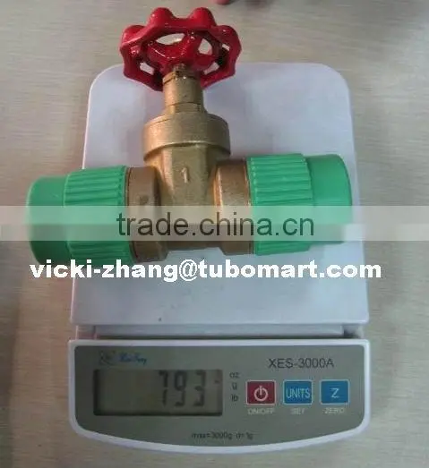 PPR Gate Valve Brass Gate Valve With PPR 2 Sides Union From PPR Factory by DIN8077/8078 photo-2