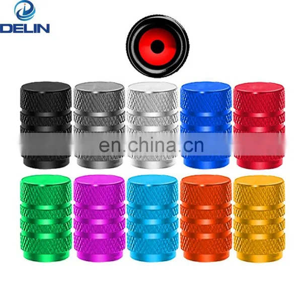 Schrader Valve Universal Colorful Car Auto Aluminum Alloy Anodize Knurled Wheel Tire Valve Caps Dust Covers photo-2