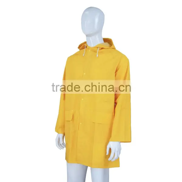24 Hours Replied PVC/Polyester 90cm Length Raincoat PVC Rain Jacket RC005 photo-2