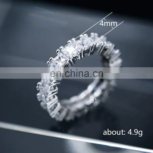 Fashion Custom Design Popular, New Fashion 925 Sterling Silver Bling Bling Baguette Classic Diamond Ring for Women/ photo-2