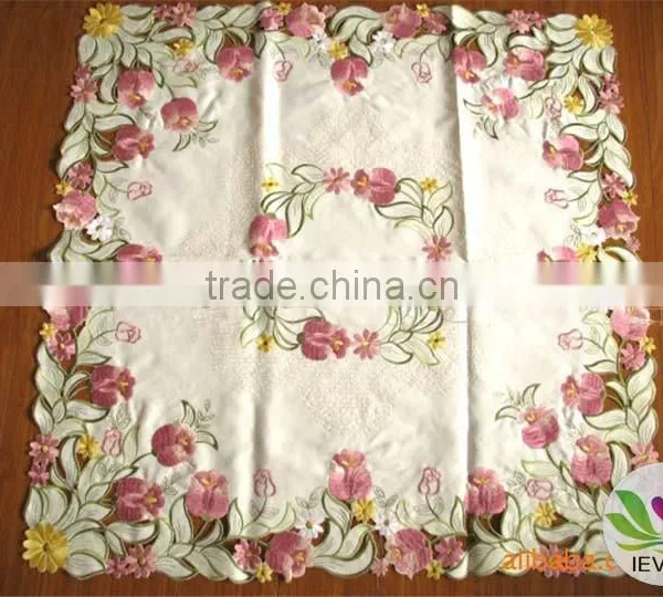 100% Cotton Damask Tablecloth Hemstitch Table Cloth Luxurious Tablecloth Pink Fancy Tablecloth photo-6