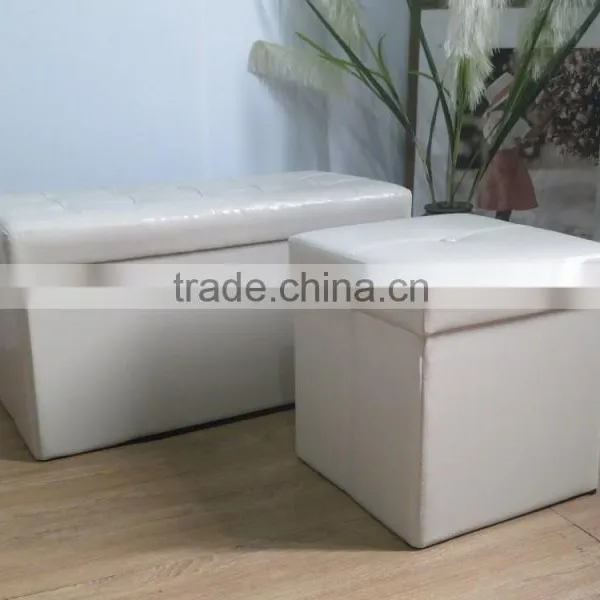 Colorful Leather Storage Ottoman Folding Stool photo-6