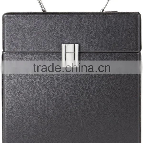 OEM Black Leather LP Record Case, Leather LP Record Carry Case, Custom High Quality Black Leather LP Flight Carrying Case photo-4