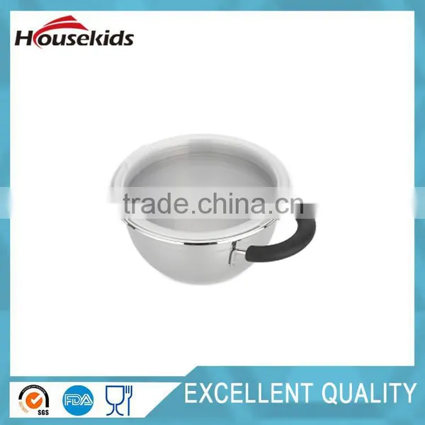 Stainless Steel Mixing Bowl Set With Lids and Handle, Non Slip Silicone Bottoms, and Volume Measurements photo-3
