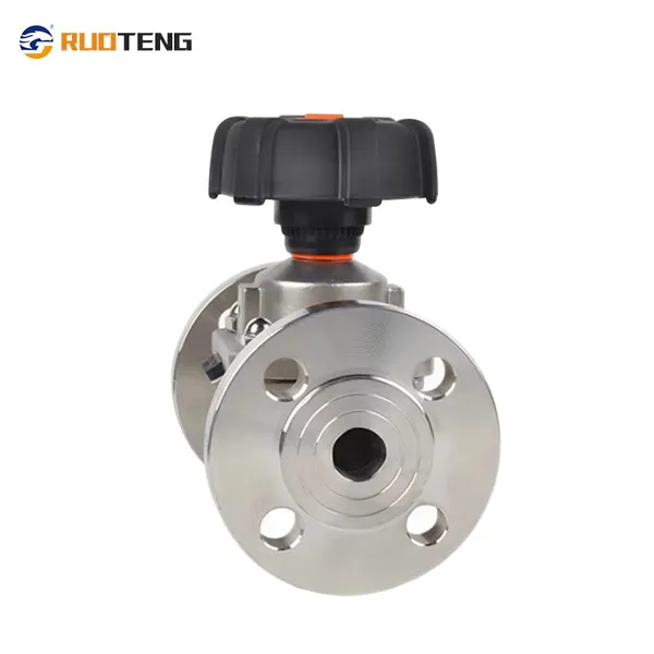 [Ruoteng] PN16 DN40 Flanged Connected Diaphragm Valve 316L Stainless Steel Double Diaphragm photo-3