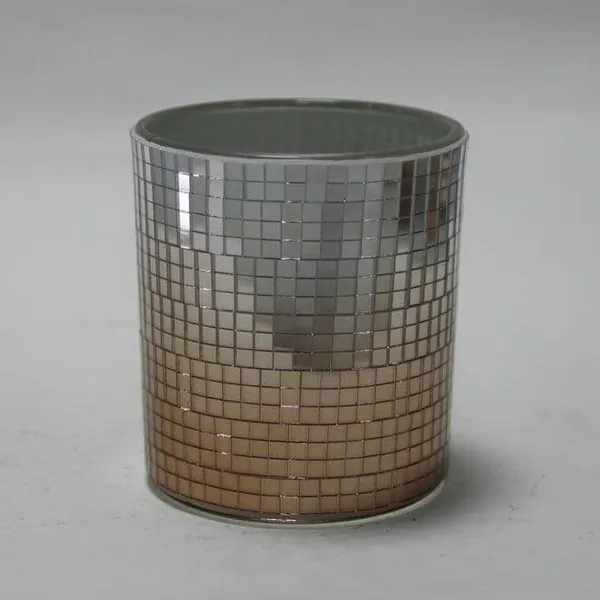 Mosaic Vase Glass Vessel Jar Glass Candle Holder Glass Jar photo-5