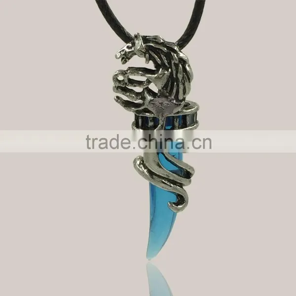 Stainless Steel Mens Wolf Tooth Tribal 5 Colors Pendant Necklace photo-4