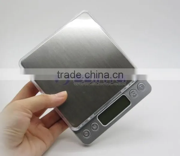 60 Second Auto Off 2000g 10cm x 10cm Square Metal Tray I2000 Kitchen Scale photo-4