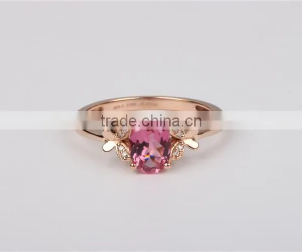 Wholesale 14k Rose Gold Ring Jewelry Alphabet Tourmaline Ring 2016 photo-3