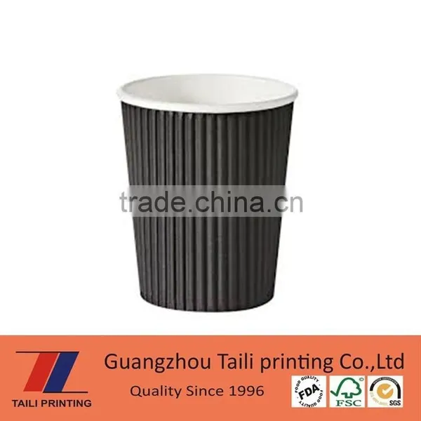 Disposable Custom Printed Ripple Wall Paper Cup