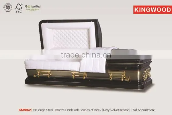 KM1862 Funeral Coffins Metal Funeral Caskets Coffin Metal Casket