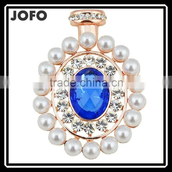 Wholesale Clear Rhinestone Imitation Pearl Brooch For Wedding Black/White/Blue