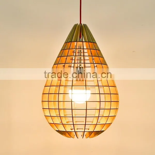 2016 Hot Sale Popular Classic Simple Creative Decorative Suspension Shade Wooden LED Pendant Lamp JK-8005B-11 LED Pendant Light photo-5